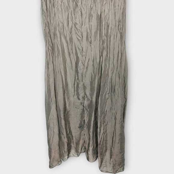 Sandra Fellini Maxi Dress Sz M Silk‎ Crinkled Sleevless Lining Glamcore Royalty - Picture 5 of 11